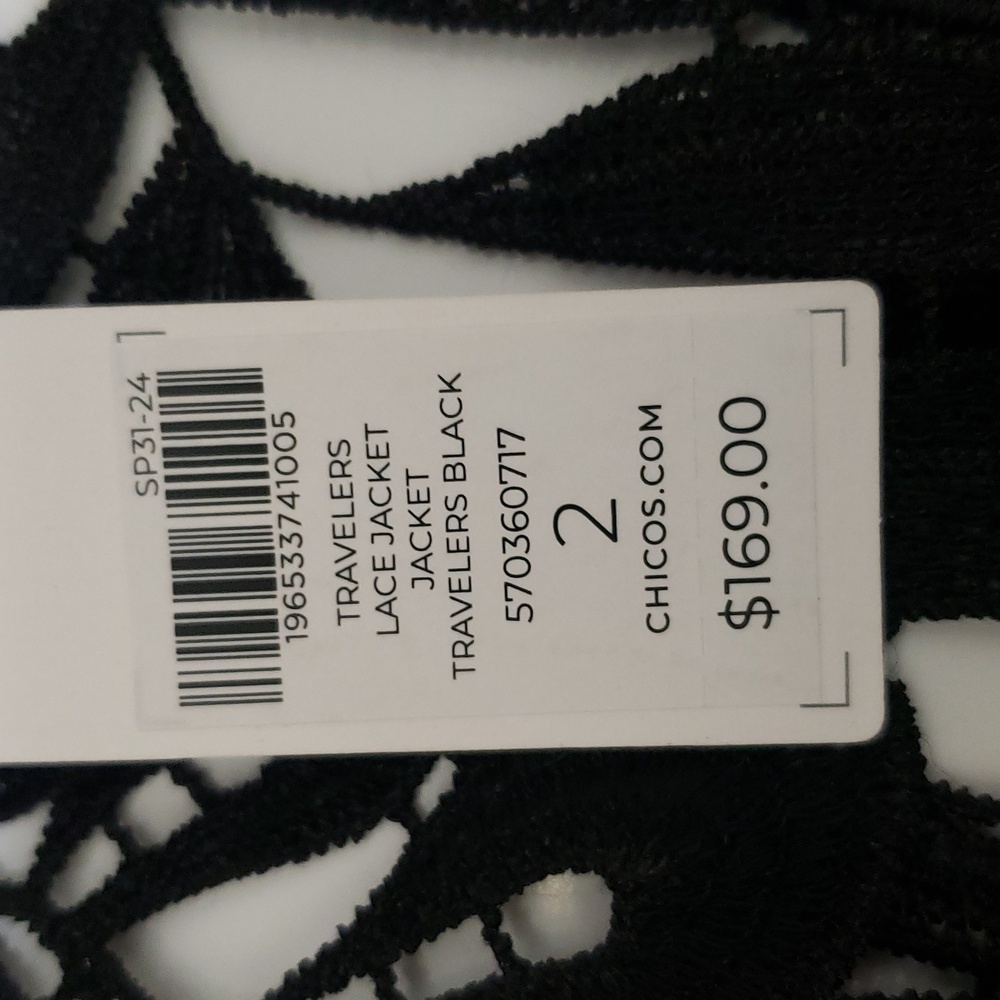 NWT Chico's Black Lace Travelers Overlay - Picture 8 of 9